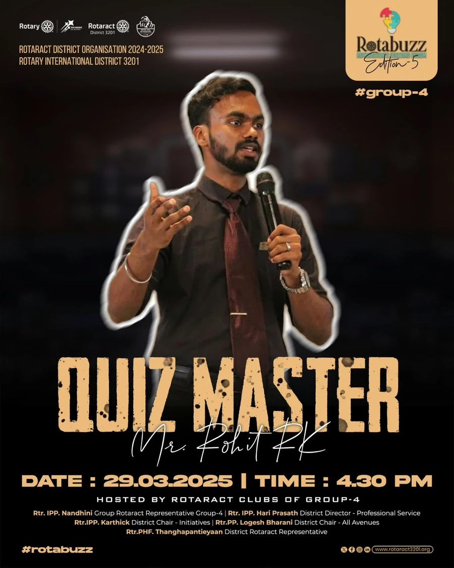 Rotabuzz quizmaster event poster