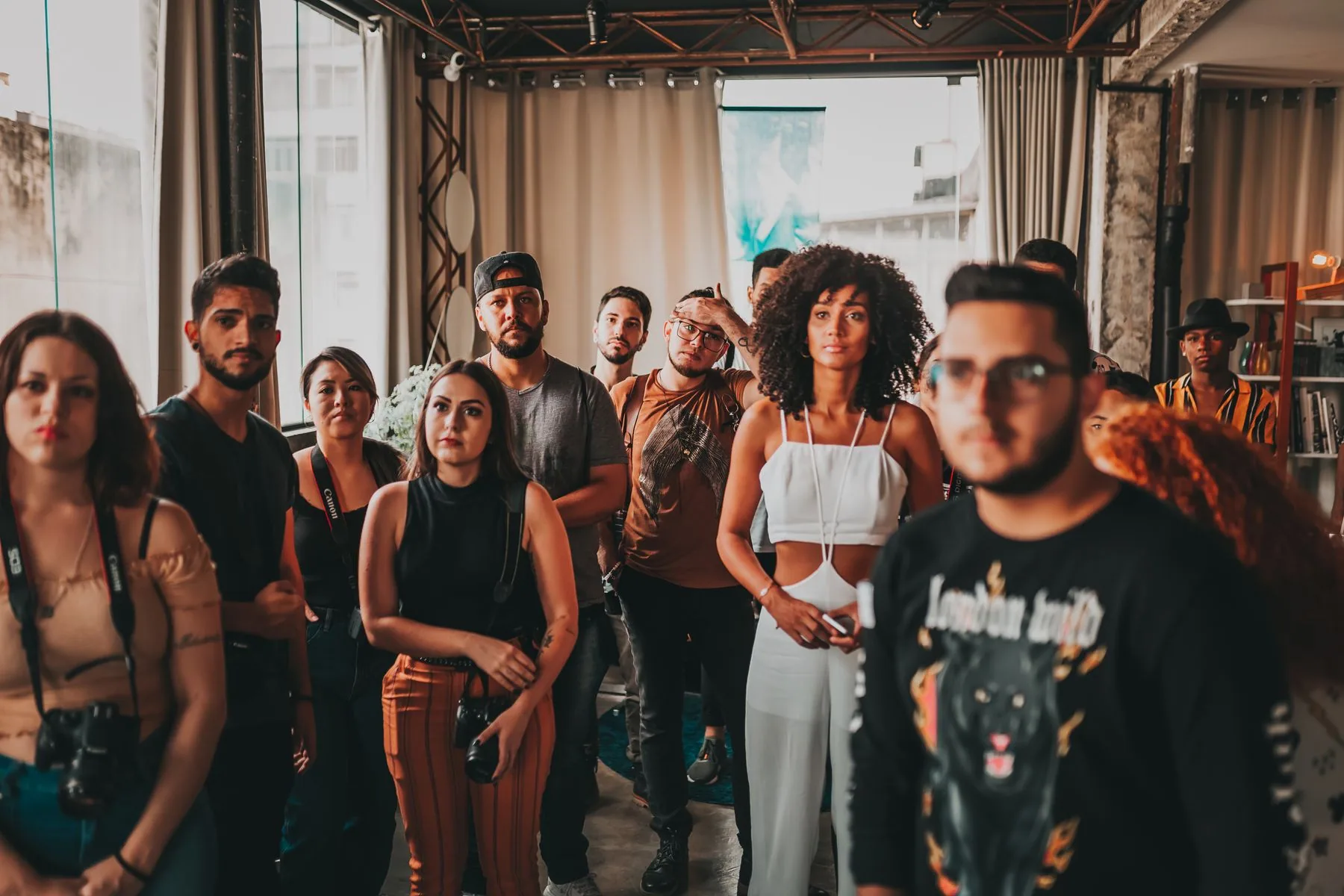 A group listening during a community session