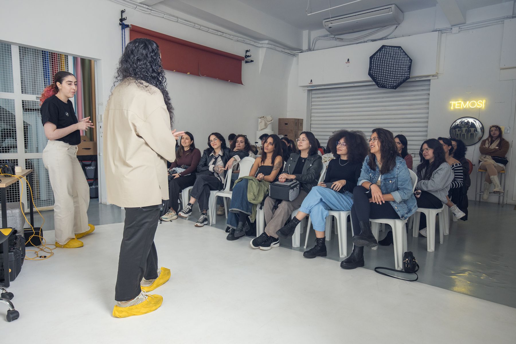 A lively group gathered for a quiz session