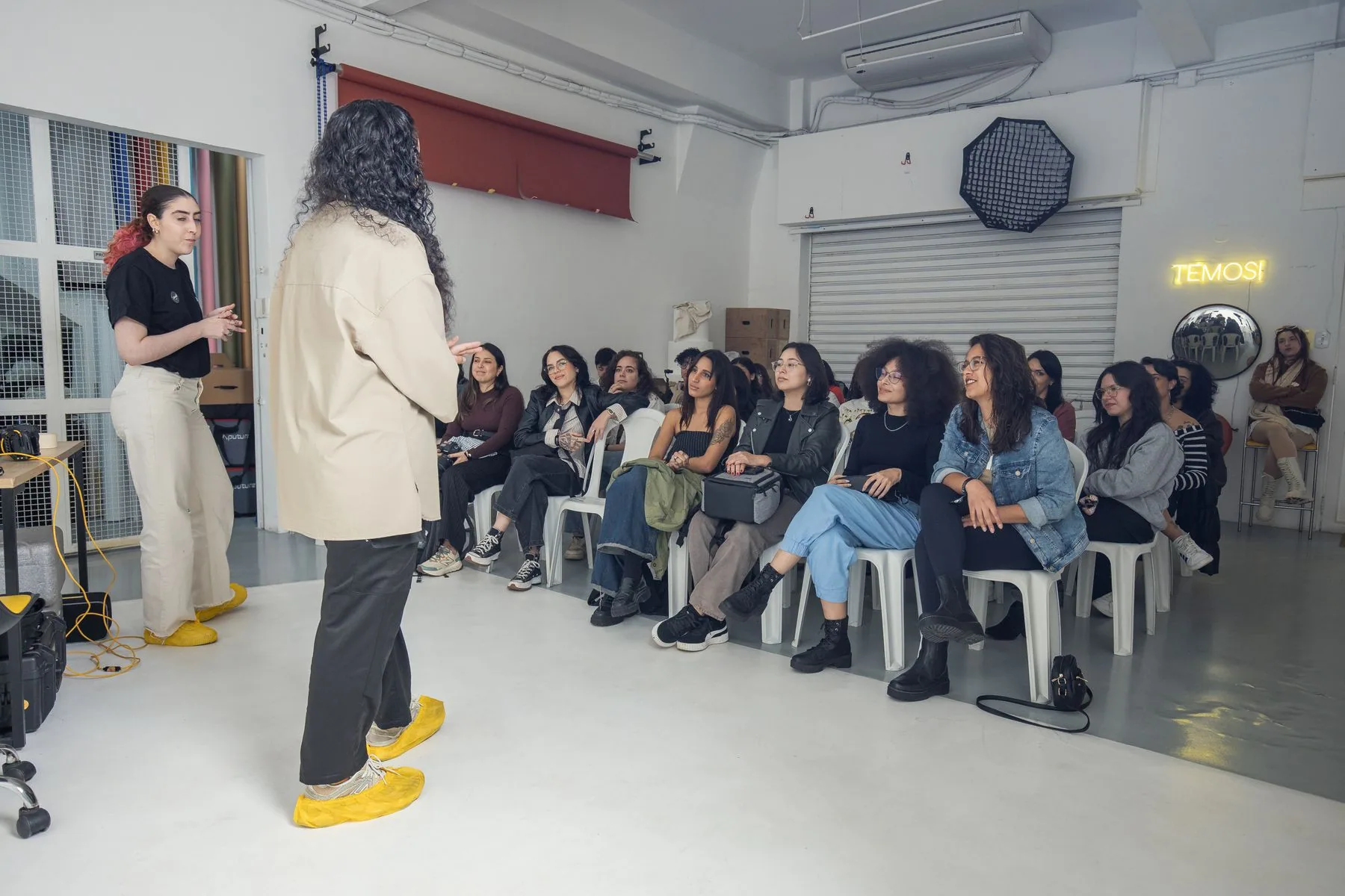 A lively group gathered for a quiz session